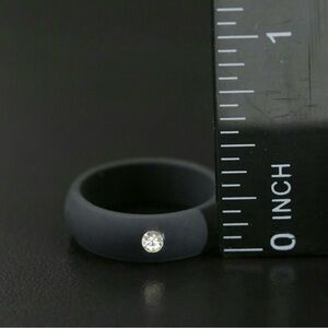 Black Silicone and Rhinestone Band